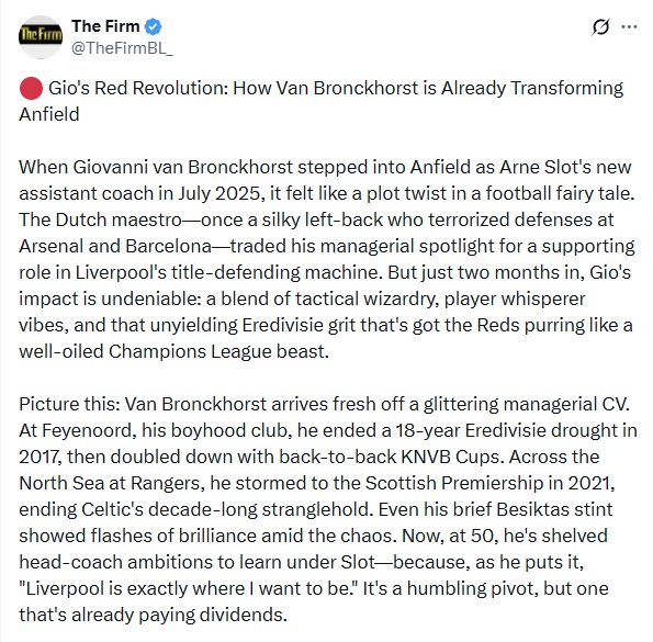 İngiliz basınından Van Bronckhorst’a dev övgü: Liverpool’da devrimi başlattı!