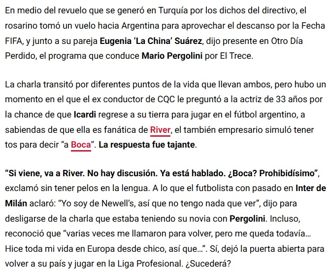 Mauro Icardi’den flaş transfer açıklaması: Arjantin’e geri dönmek...