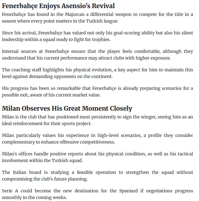 Fenerbahçe’de transfer gelişmesi! Marco Asensio’ya dev talip!