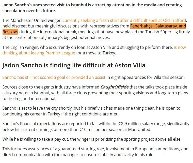 Sancho gerçeği ortaya çıktı: 3 kulüple de görüşüyor!