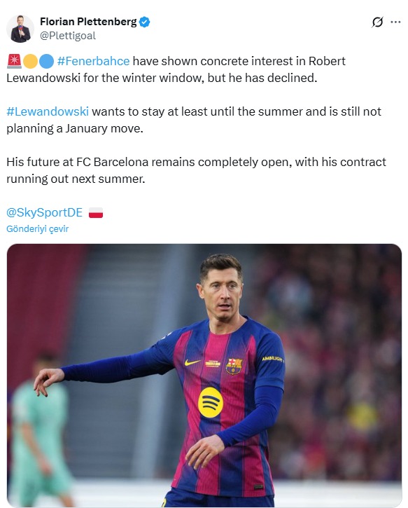 Robert Lewandowski’den Fenerbahçe’nin teklifine yanıt! Alman gazeteci duyurdu