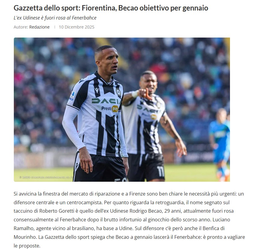 Fenerbahçe’de Becao’ya İtalya’dan sürpriz talip!