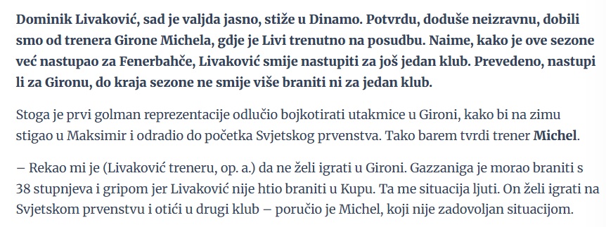 F.Bahçe’de Livakovic gelişmesi! Yeni adresi belli oldu