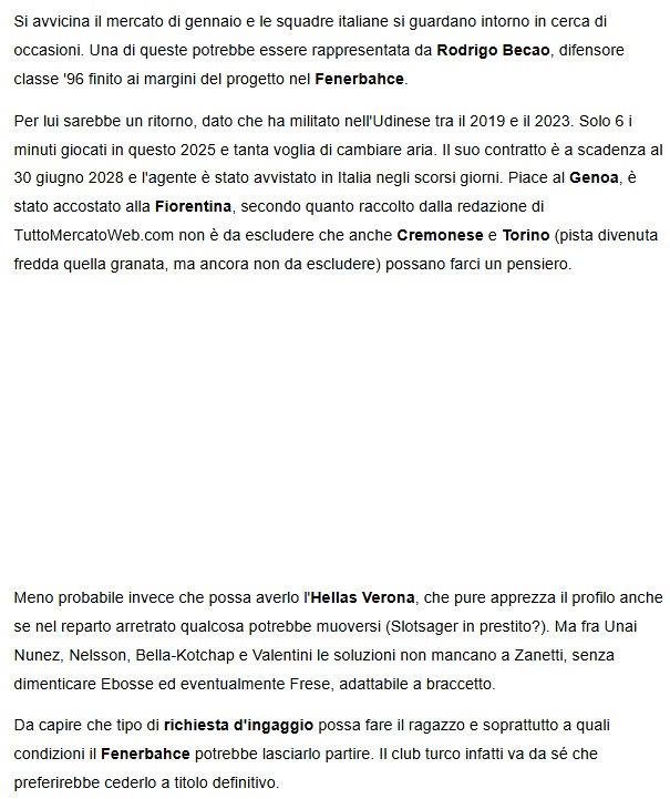Fenerbahçe’de Becao’nun menajeri İtalya’ya gitti! Transferde flaş gelişme