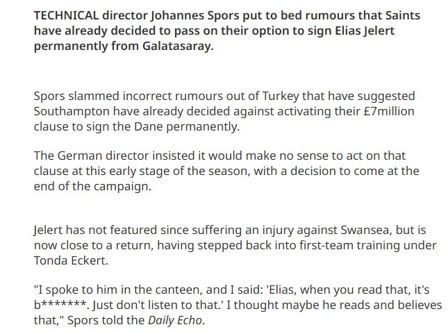 Southampton’dan Jelert açıklaması! Galatasaray’dan transfer edecekler mi?