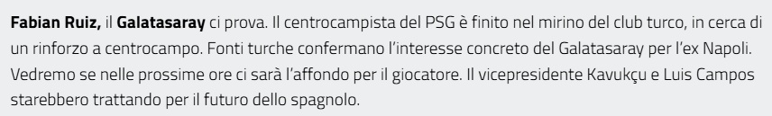 Galatasaray’dan transferde Fabian Ruiz atağı!