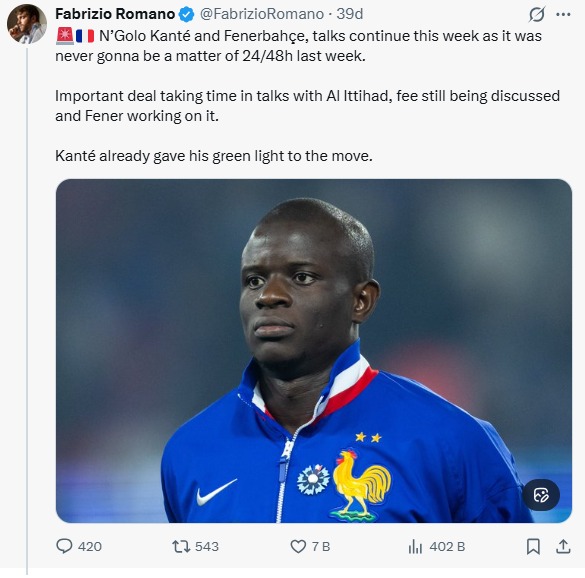 Fenerbahçe’den gündem Kante! İşte bonservis pazarlıklarında son durum