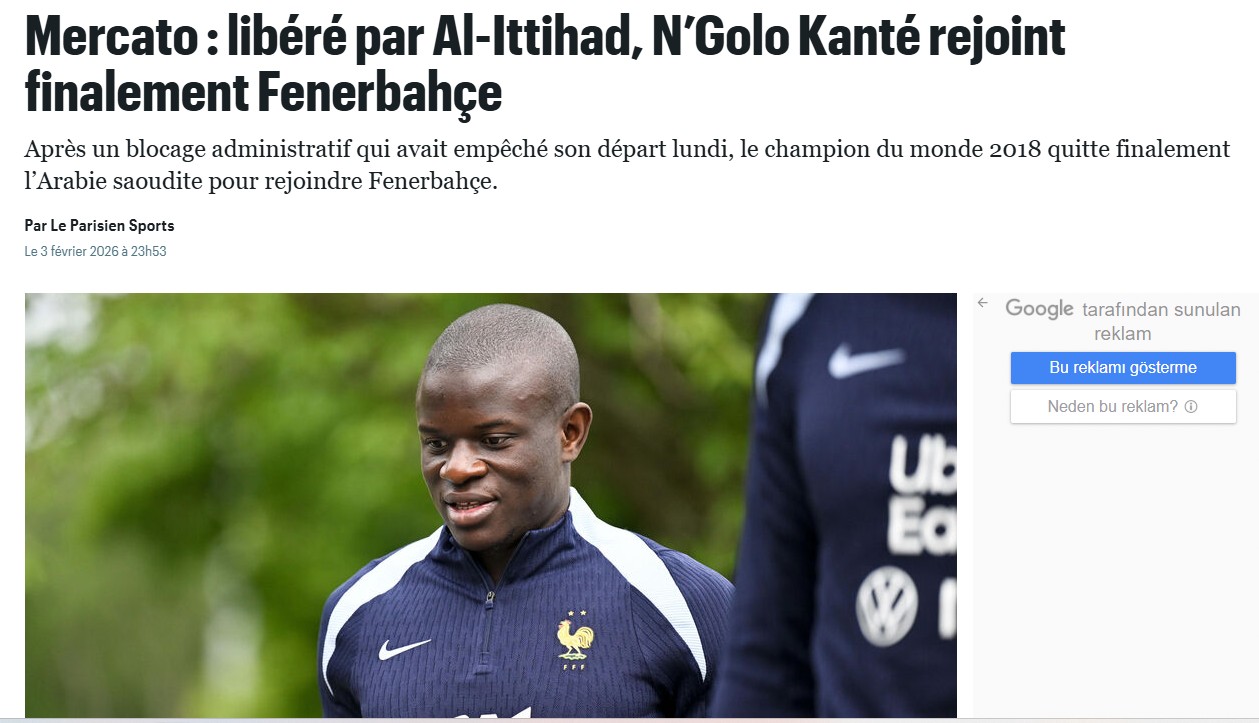 Fenerbahçe’nin Kante transferi büyük ses getirdi! İşte atılan manşetler