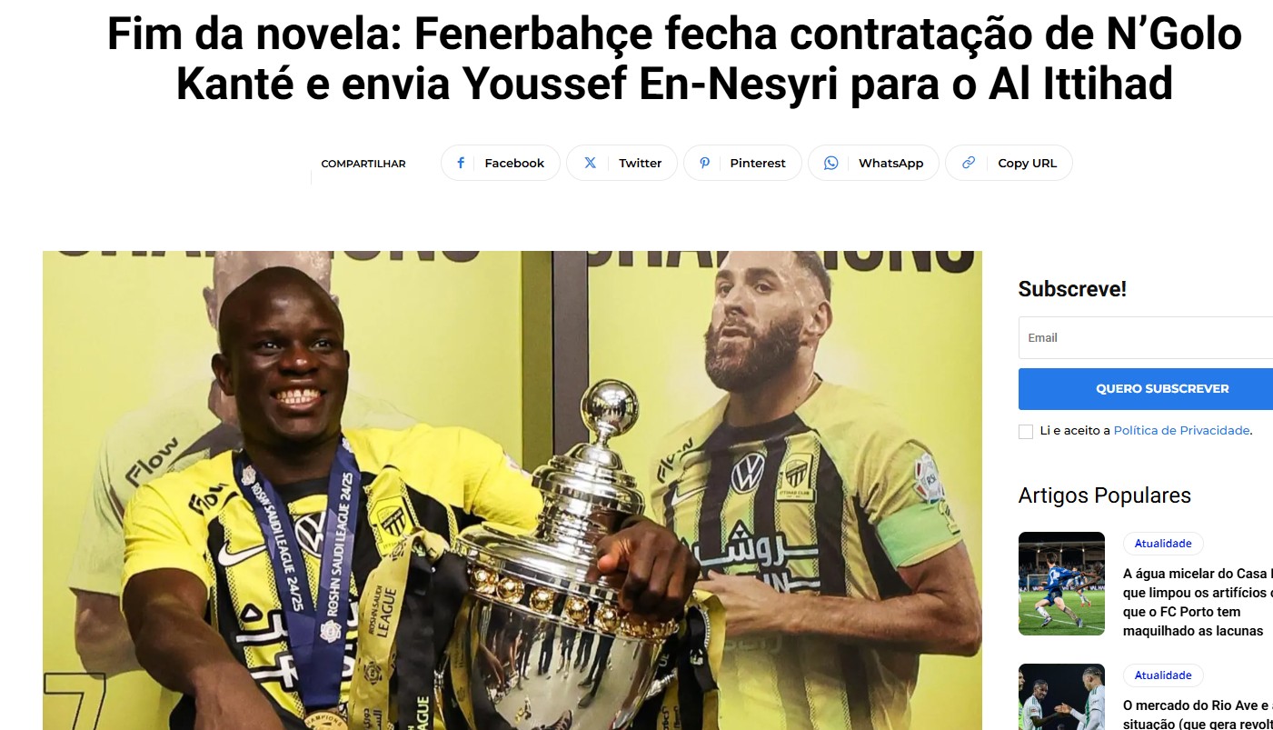 Fenerbahçe’nin Kante transferi büyük ses getirdi! İşte atılan manşetler