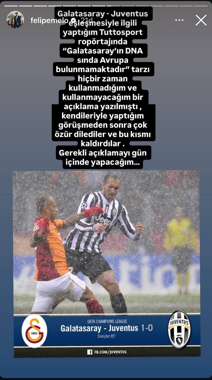Felipe Melo Galatasaray-Juventus eşleşmesini yorumladı: 2013’te...