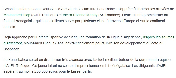 Fenerbahçe’ye Senegal’den gençlik ateşi! 2 oyuncu çok yakın