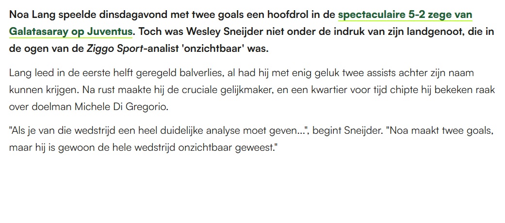 Wesley Sneijder Galatasaray-Juventus maçını yorumladı! Flaş Noa Lang eleştirisi