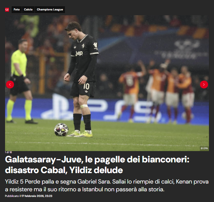 İtalyanlar Galatasaray’a mağlup olmanın faturasını Kenan Yıldız’a kesti! Sara’nın golü öncesinde...