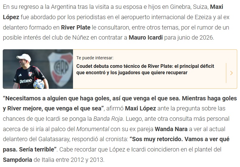Maxi Lopez’den Mauro Icardi açıklaması: Gol atan birine ihtiyacımız var!
