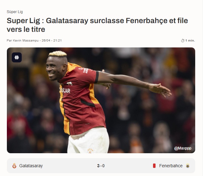 ’Galatasaray, Fenerbahçe’yi sürklase etti’: Dış basında derbi manşetlere böyle taşındı!