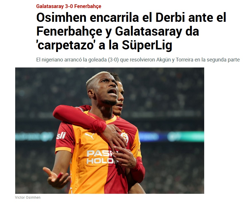 ’Galatasaray, Fenerbahçe’yi sürklase etti’: Dış basında derbi manşetlere böyle taşındı!