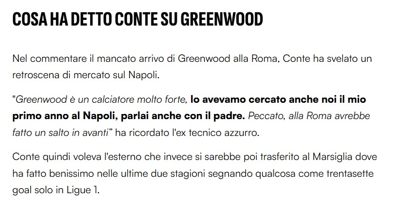 Antonio Conte’den Mason Greenwood itirafı: Babasıyla bile görüştüm!