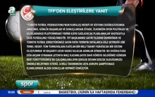 TFF'den eleştirilere yanıt
