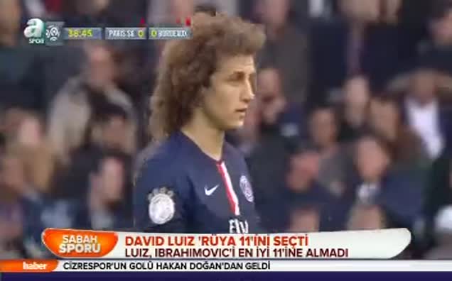 David Luiz 'rüya 11'ini seçti