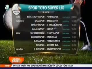Spor Toto Süper Lig'de 14. hafta
