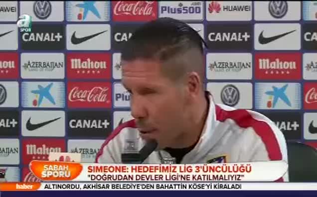 Simeone: Hedefimiz lig 3'üncülüğü