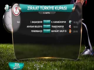 Ziraat Türkiye Kupası 6. hafta programı!