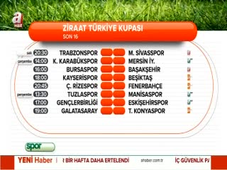 Ziraat Türkiye Kupası Son 16 programı!