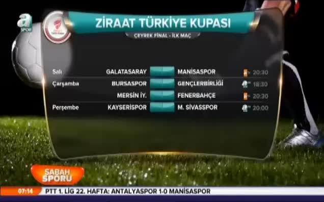 Çeyrek final programı belli oldu