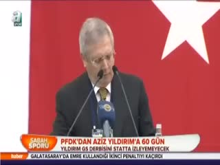 PFDK'dan Aziz Yıldırım'a 60 gün