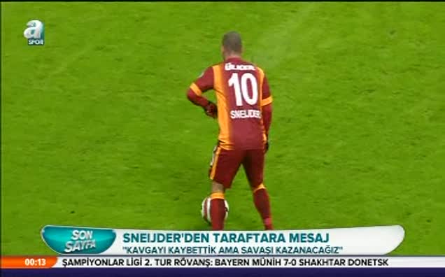 Sneijder'dan taraftara mesaj!