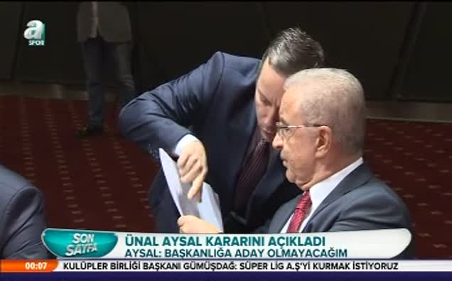 Ünal Aysal'dan adaylık açıklaması!