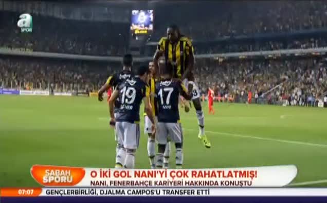 O iki gol Nani'yi çok rahatlatmış!