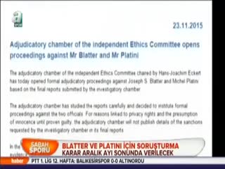Blatter ve Platini için soruşturma