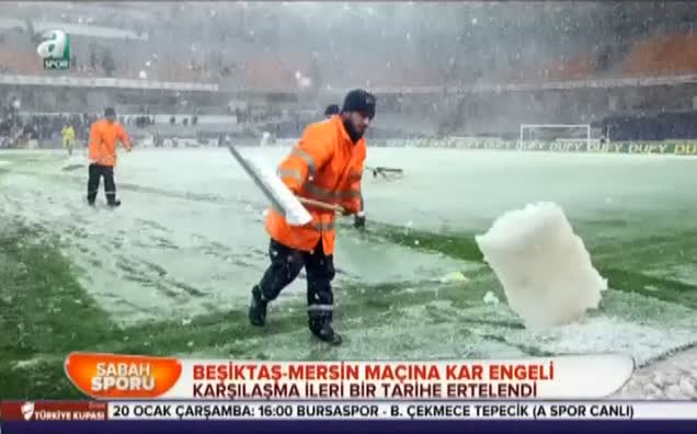 Beşiktaş -Mersin maçına kar engeli