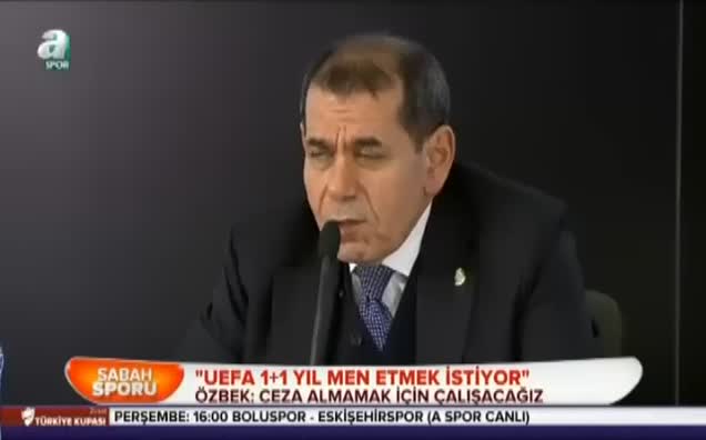 Dursun Özbek:UEFA 1+1 yıl men etmek istiyor