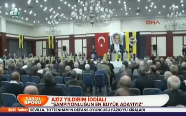 Aziz Yıldırım:Şampiyonluğun en büyük adayıyız!