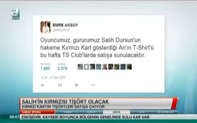 Salih'in kırmızısı tişört olacak