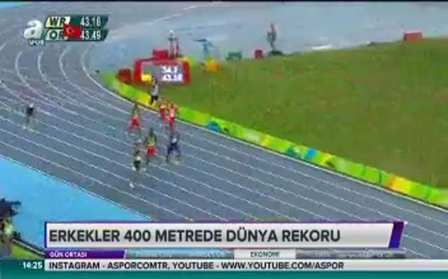Erkekler 400 metrede dünya rekoru