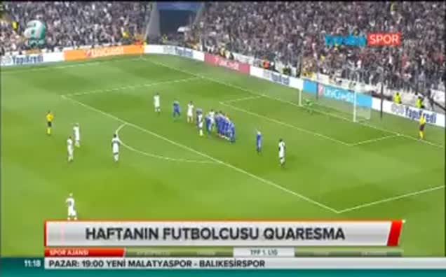 Haftanın futbolcusu Quaresma