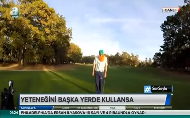 Golfçüden inanılmaz şov
