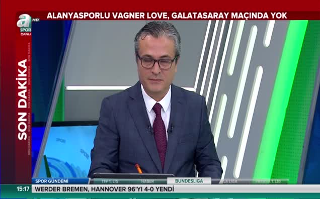 Alanyaspor'da Vagner Love Galatasaray maçında yok